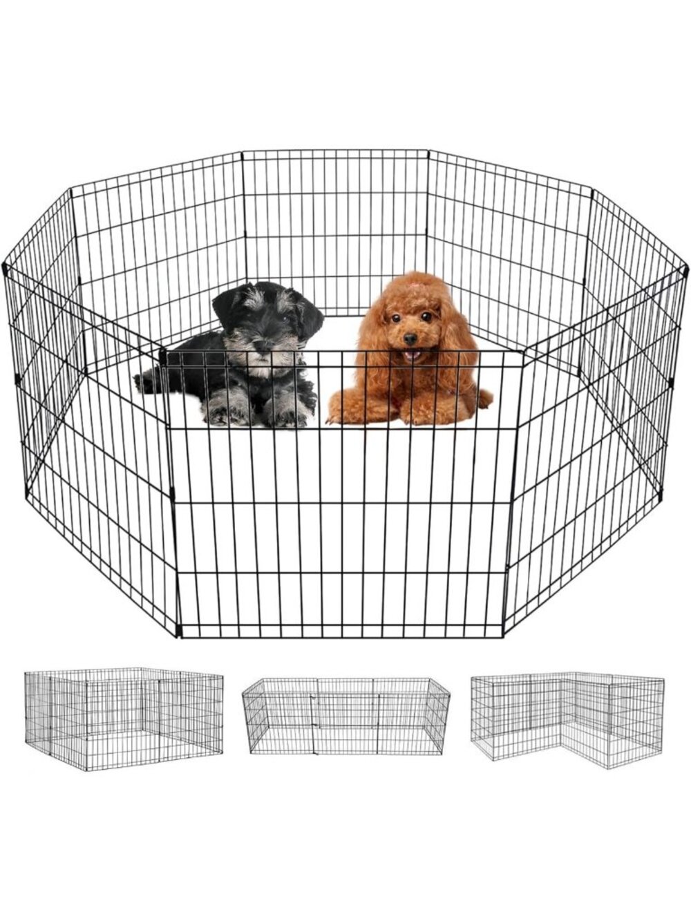 Heavy Duty Dog Playpen - 24" 8 Panels Metal Pet Exercise Pen for Indoor/Outdoor